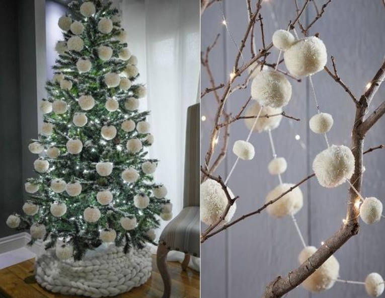 How Beautiful to Decorate Your Christmas Interior with Wool Pompons