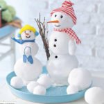 Figurines for Home and Garden With Their Hands: Snowmen and Santa Claus