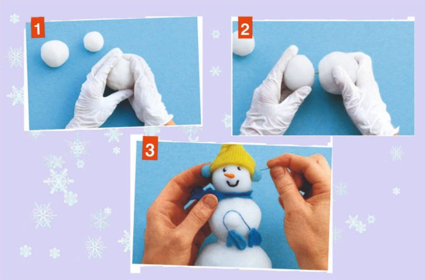 Figurines for Home and Garden With Their Hands: Snowmen and Santa Claus