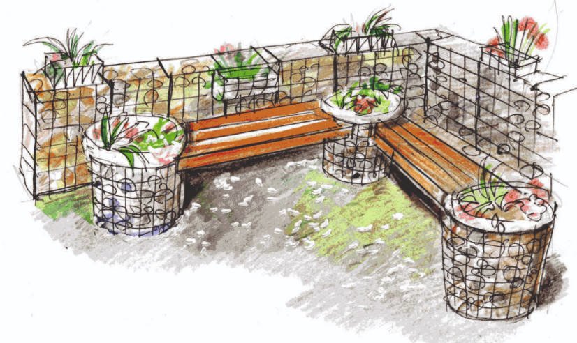 Interesting Decor: Garden Ottoman-Gabion