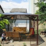 Gazebo in a Country House With his Hands