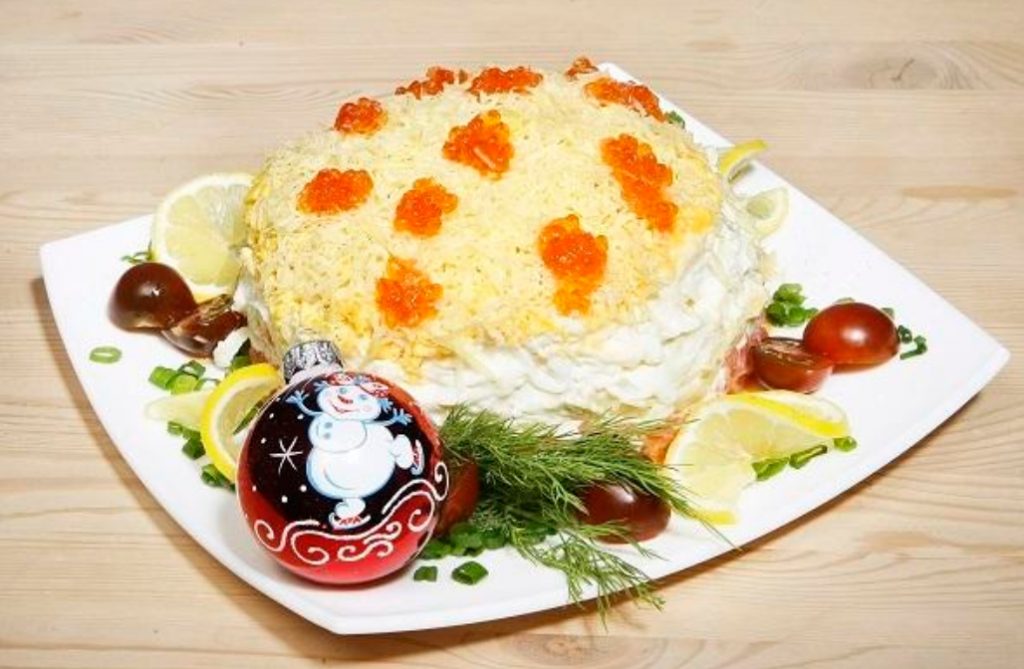 Delicious Salad With Salmon And Apple