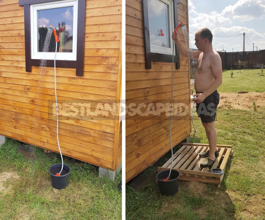 Self-Contained Mini-Shower For Cottage And Hiking