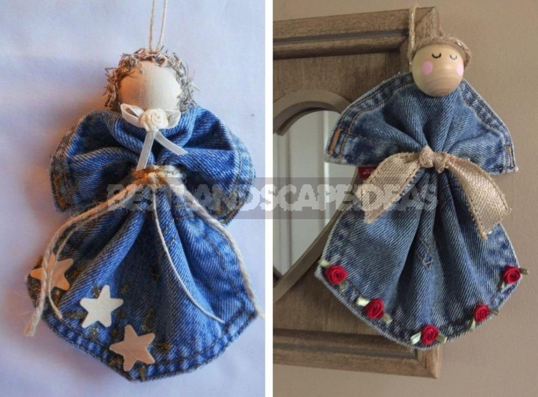 Christmas Crafts Made Of Denim With Your Own Hands