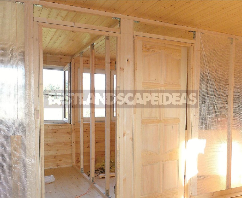 Interior Partition On a Wooden Frame