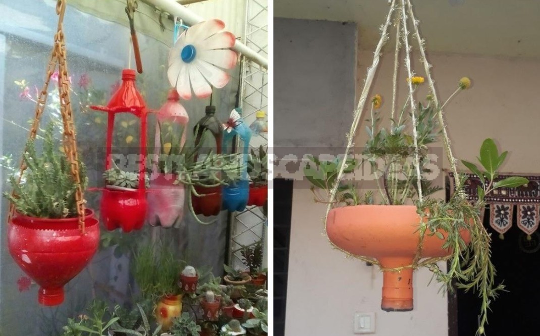 Spectacular Hanging Planters Made Of Improvised Materials