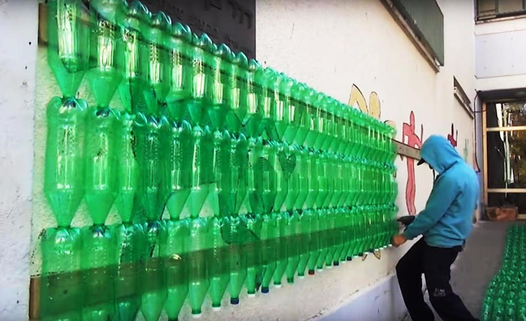 Vertical Bed Of Plastic Bottles